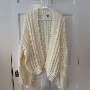 Princess Polly Cream Open-Knit Cardigan
